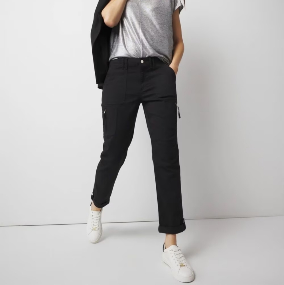 White House Black Market Pret-A-Pedi Straight Cropped Pants Black 2